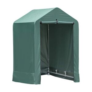 ShelterLogic 4′ x 4′ x 6′ Water-Resistant Pop-Up Deck and Garden Storage Shed Kit