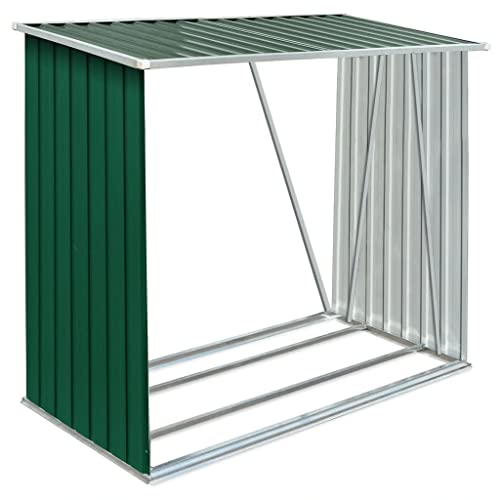 vidaXL Garden Log Storage Shed Galvanized Steel Firewood Timber Multi Colors | The Storepaperoomates Retail Market - Fast Affordable Shopping
