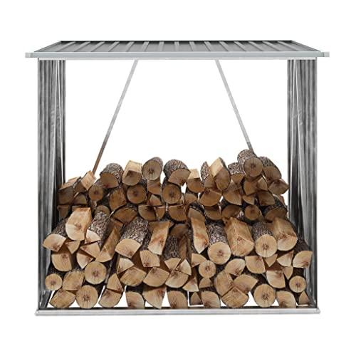 vidaXL Garden Log Storage Shed Galvanized Steel Firewood Timber Multi Colors | The Storepaperoomates Retail Market - Fast Affordable Shopping