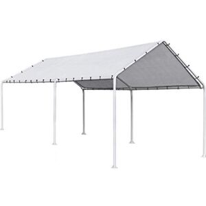 FDW Carport Car Port Party Tent Car Tent 10×20 Canopy Tent Metal Carport Kits Outdoor Garden Gazebo, Not Good for Strong Wind Condition