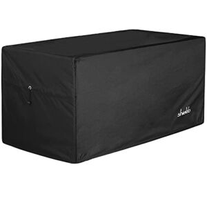Shieldo Deck Box Cover- Heavy Duty 600D Polyester Oxford Deck Box Cover to Protect Large Deck Box,100% Waterproof Deck Box Cover 63″ L x 30″ W x 28″ H