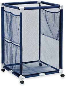 Rolling Pool Toy Storage Cart Bin – Large | Perfect Contemporary Nylon Mesh Basket Organizer For Your Goggles, Beach Balls, Floats, Swim Toys & Accessories