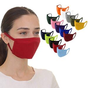 15 pcs Reusable Cotton Cloth Fabric Face_Mask, Fashion Colorful Protective Design , Unisex Washable (a)