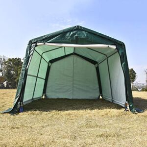 walnest Auto Storage Shelter Car Garage Steel Heavy Duty Carport Canopy Metal Frame Tent Waterproof (10×10×8ft, Green)
