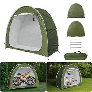 AFLIFLI Outdoor Bike Storage Tent Waterproof, Portable Bicycle Shed 2 Bikes, Upgrade Oxford Fabric for Outside Garden Shelter Pool Cover Tool Sheds Storage, Space Saving