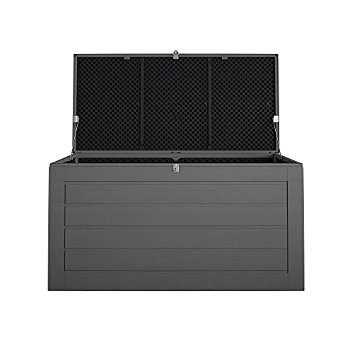 Cosco Outdoor Patio Deck Storage Box, Extra Large, 180 Gallons, Black and Charcoal | The Storepaperoomates Retail Market - Fast Affordable Shopping