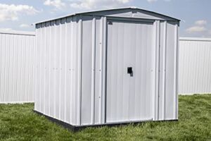 Arrow Shed Classic 6′ x 7′ Outdoor Padlockable Steel Storage Shed Building, Flute Grey
