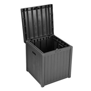 51 Gallon Deck Box, OVASTLKUY Lightweight Resin Indoor/Outdoor Storage Container Grey