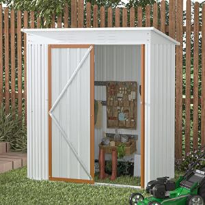QSSLLC Storage Shed 5FT x 3FT Outdoor Shed with Lockable Door, Shed Kit for Backyard, Patio, Lawn, White