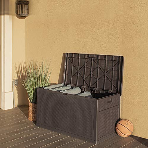 Barton Deck Box 120 Gallon Outdoor Patio Storage Bench Shed Cabinet Container Furniture Pools Yard Tools Porch Backyard | The Storepaperoomates Retail Market - Fast Affordable Shopping