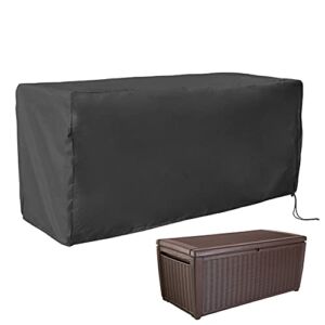 COOSOO Deck Box Cover Waterproof Heavy Duty Patio Ottoman Cover All Weather Protection Outdoor Large Deck Cover Rectangular for Keter Suncast Lifetime