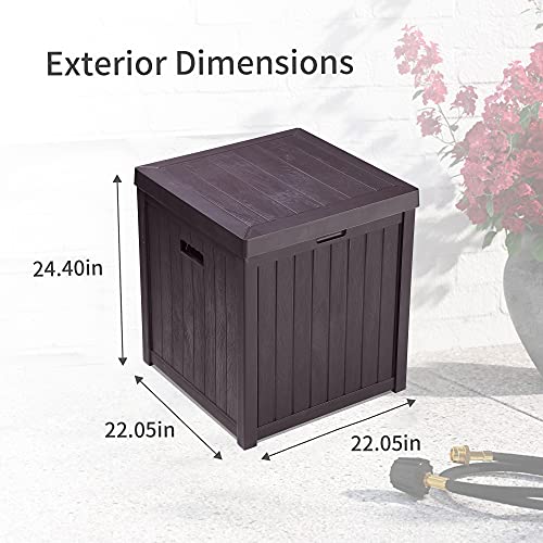 HYD-Parts Outdoor Plastic Storage Box,52 Gallon Resin Small Deck Box, Contemporary Wicker Design, Long Lasting Resin Construction, Store Items on Patio, Garage, Yard (Brown) | The Storepaperoomates Retail Market - Fast Affordable Shopping