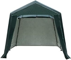 ERGOMASTER 8 Ft x 14 Ft Outdoor Carport Patio Storage Shelter Metal Frame and Waterproof Ripstop Cover for Motorcycle and ATV Car