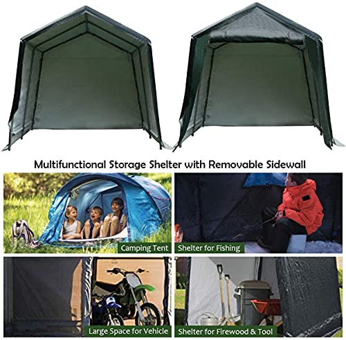 ERGOMASTER 8 Ft x 14 Ft Outdoor Carport Patio Storage Shelter Metal Frame and Waterproof Ripstop Cover for Motorcycle and ATV Car | The Storepaperoomates Retail Market - Fast Affordable Shopping