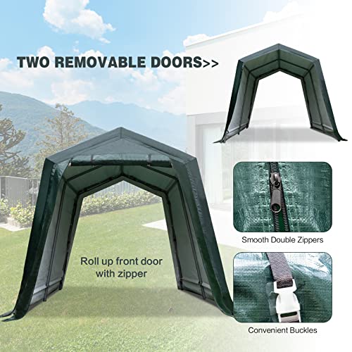 ERGOMASTER 8 Ft x 14 Ft Outdoor Carport Patio Storage Shelter Metal Frame and Waterproof Ripstop Cover for Motorcycle and ATV Car | The Storepaperoomates Retail Market - Fast Affordable Shopping