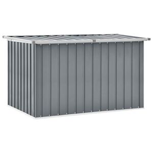 Deck Boxes Outdoor Waterproof, Large Patio steel Storage Box Bench Indoor/Outdoor Container for Patio Cushions, Outdoor Furniture, Garden Tools and Pool Toys Gray 58.7″x39″x36.6″