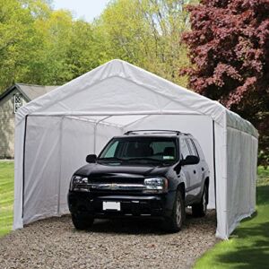 Cover-It® Heavy Duty, All-Season, Large Carport with Removeable Enclosure Kit for Cars, Boats, Lawn/Garden Equipment, Backyard Shade for Events, Commercial Job Sites, Picnic Areas, Pool/Patio (10×20)
