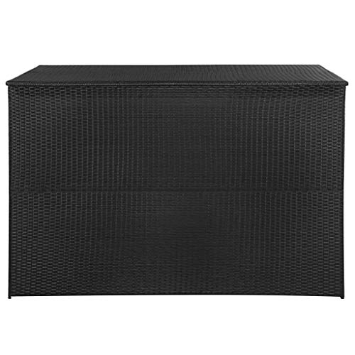 330 Gallon Outdoor Deck Box, Garden Rattan Wicker Storage Box, Water-Resistant & Durable, PE Liner with Zipped Closure, Patio Furniture Cover, Black | The Storepaperoomates Retail Market - Fast Affordable Shopping