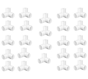 MAXSELL 24 pack 3 Way 1/2 inch PVC Fitting Corner Cross Elbow, 1/2″ PVC Fitting Elbow for Greenhouse Shed Pipe, Tent Connection, Furniture Build Grade SCH40