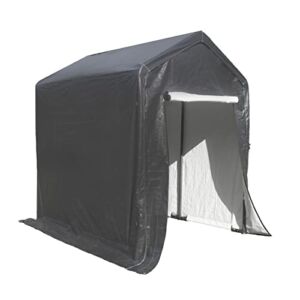 ALEKO Heavy Duty Waterproof Outdoor Canopy Storage Shelter Shed Weatherproof All-Season Multi-Purpose Design for Bicycles, Motorcycles, Garden, Tools, Firewood (8 x 8 x 9 Feet) Gray SS8X8