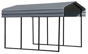 Arrow Shed 10′ x 15′ x 9′ Galvanized Steel Multi-Purpose Shade and Shelter Carport, 10′ x 15′ x 9′, Charcoal