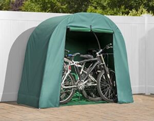 ShelterLogic 6’8″ x 3′ x 5’6″ Heavy Duty Water-Resistant Bicycle, Lawn Equipment, and Pool Supplies Storage Shed Kit