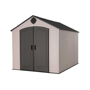 Lifetime 60371 Outdoor Storage Shed with Window, Skylights, and Shelving, 8 by 10 Feet