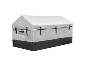 FVSCM 172 Gallon Outdoor Storage Box Waterproof, Portable Soft Deck Box for Outdoor Cushions, Throw Pillows, Garden Tools, Pool Towel and Accessories, Grey & Black