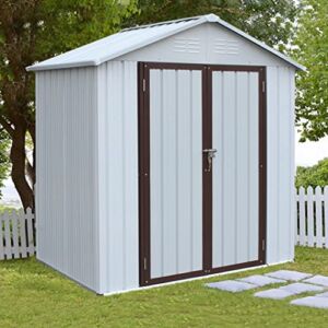 Storage shed, 6×4ft Outdoor Storage shed, Used for Backyard Storage Sheds & Outdoor Storage Clearance, can be Used as Bike shed, Garden shed, Tool shed, Metal shed That can be Used for Life, Coffee