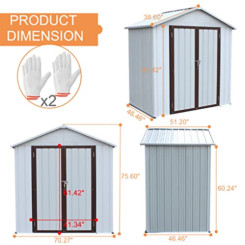 Storage shed, 6×4ft Outdoor Storage shed, Used for Backyard Storage Sheds & Outdoor Storage Clearance, can be Used as Bike shed, Garden shed, Tool shed, Metal shed That can be Used for Life, Coffee | The Storepaperoomates Retail Market - Fast Affordable Shopping