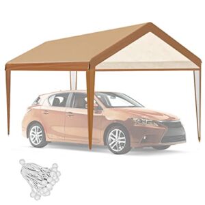MARVOWARE 10×20 Car Canopy Replacement Carport Cover with Fabric Pole Skirts Ball Bungees for Tent Top Garage Boat Shelter (Only Tarp Cover) Carpas para Carros(Sólo Hule)