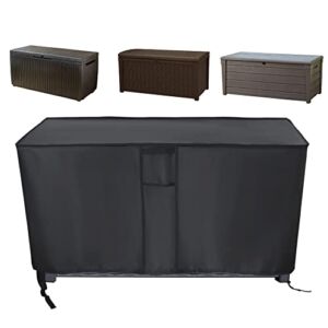 Kingling Deck Box Cover, Outdoor Storage Box Cover for Keter XXL 230 Gallon Deck Box Waterproof Outside Storage Bench Deck Boxes Covers Black (58″ L x 33″ W x 34″ H)