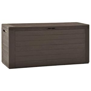 Unfade Memory Outdoor Storage Box Deck Organization for Garden Tools and Pool Toys Brown 45.7″x17.3″x21.7″