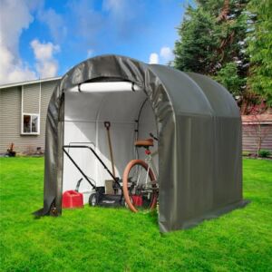 MELLCOM Storage Tents for Outside Heavy Duty, Outdoor Storage Shed, Tool Shed, Carport, Portable Garage, 6×8 Canopy for Patio, Garden, Backyard, Gray