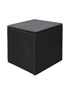 Green4ever Outdoor Deck Storage Box, Waterproof Outside Patio Rattan Wicker Storage Bin Container with Liner, Large Box for Cushions, Pool Toys and Garden Tools