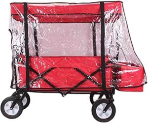 Yin Home Wagon Rain Cover, Collapsible Cart Waterproof, Trolley Accessories Push Pull Wagons Clear for Kids Garden Camping Shopping