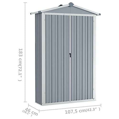 shubiao Garden Shed Gray,Storage Sheds,Storage Sheds Outdoor with Floor, Outdoor Storage, Outdoor Storage Box,42.3×18.1×72 Galvanized Steel | The Storepaperoomates Retail Market - Fast Affordable Shopping