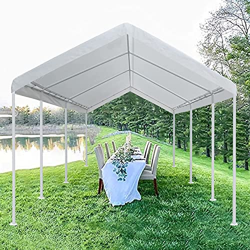 Abba Patio 12 x 20 ft Heavy Duty Carport Car Canopy Garage Boat Shelter Portable Tent for Outdoor Party, Wedding, Birthday, Garden, with 8 Legs Ivory | The Storepaperoomates Retail Market - Fast Affordable Shopping
