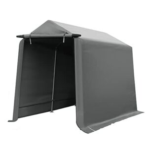SORARA 7X12 FT Storage Shelter with Rolled-up Zipper Door, Waterproof & UV Resistant, Anti-Snow Portable Shed, Storage Shed Vent Carport for Gardening Vehicle, Motorcycle and ATV Car (Gray)