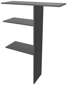 Black Metal Shelves Kit for Mrosaa Vertical Storage Shed, Outdoor Shelf Size 46in.L*15in.W*68in.H