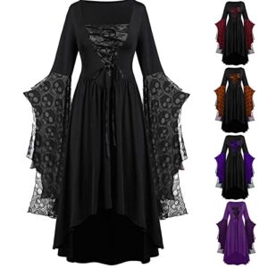 Plus Size Winter Dress V Neck Long Sleeve Fashion Sun Dress Formal Floor Length Maxi Dress Gown Black L