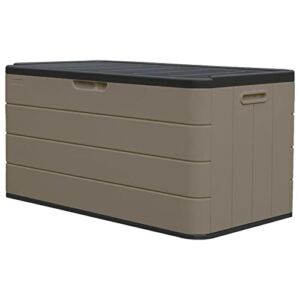 Diyokai 85 Gallon Resin Deck Box, Outdoor Storage Box for Patio Furniture Cushions,Garden Tools & Pool Toys, Lockable (Dark Brown)