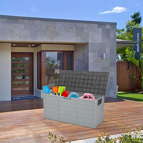 Outvita Deck Storage Box, 75 Gallon Durable Waterproof Storage Container Bin Store Patio Cushions, Pool Toys and Yard Stools Outdoor Patio Garden for (Gray) | The Storepaperoomates Retail Market - Fast Affordable Shopping