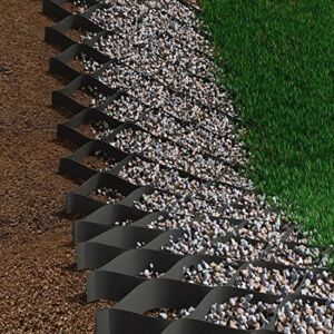 YUEWO HDPE 3 Inch (9x17FT) 155 sq ft Geocells Cellular Confinement System Gravel Grid Ground Stabilization Grid Paver for Gravel Stabilizer for Light Duty Traffic Areas Foot Traffic with 30pcs Buckles