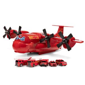 Micro Machines Fire and Rescue Cargo Transporter Plane – Features Vehicle Hatch, Retractable Hook, Cargo Doors, and Exclusive Vehicle – Collect Them All – Amazon Exclusive