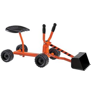 Albott Ride On Bulldozer Metal Excavator Toy with a Long Base and 4 Wheels, Great for Sand, Dirt and Snow, Outdoor Play