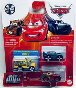 Disney Pixar Cars Mini Racers Derby Racers 3-Pack, Miss Fritter, Fishtail & Rusteze Racing Center Lightning McQueen