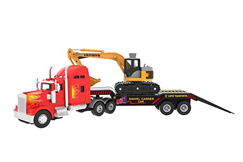 Big Daddy Big Rig Heavy Duty Tractor Trailer Low Boy Transport Flat Bed & Excavator Toy Trucks COMBO series | The Storepaperoomates Retail Market - Fast Affordable Shopping