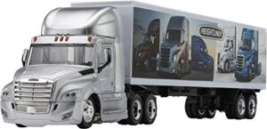 Wheel Master Freightliner Cascadia Tractor Trailer Play Toy Truck Vehicle for Kids, Freightliner Design, with Functions, Pre Built Semi, Realistic Look and Openable Doors Great Gift for Children
