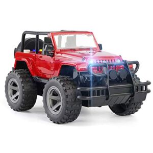 YesToys Car Toy Off-Road Military Fighter Friction Powered Toy Vehicle with Fun Lights & Sounds